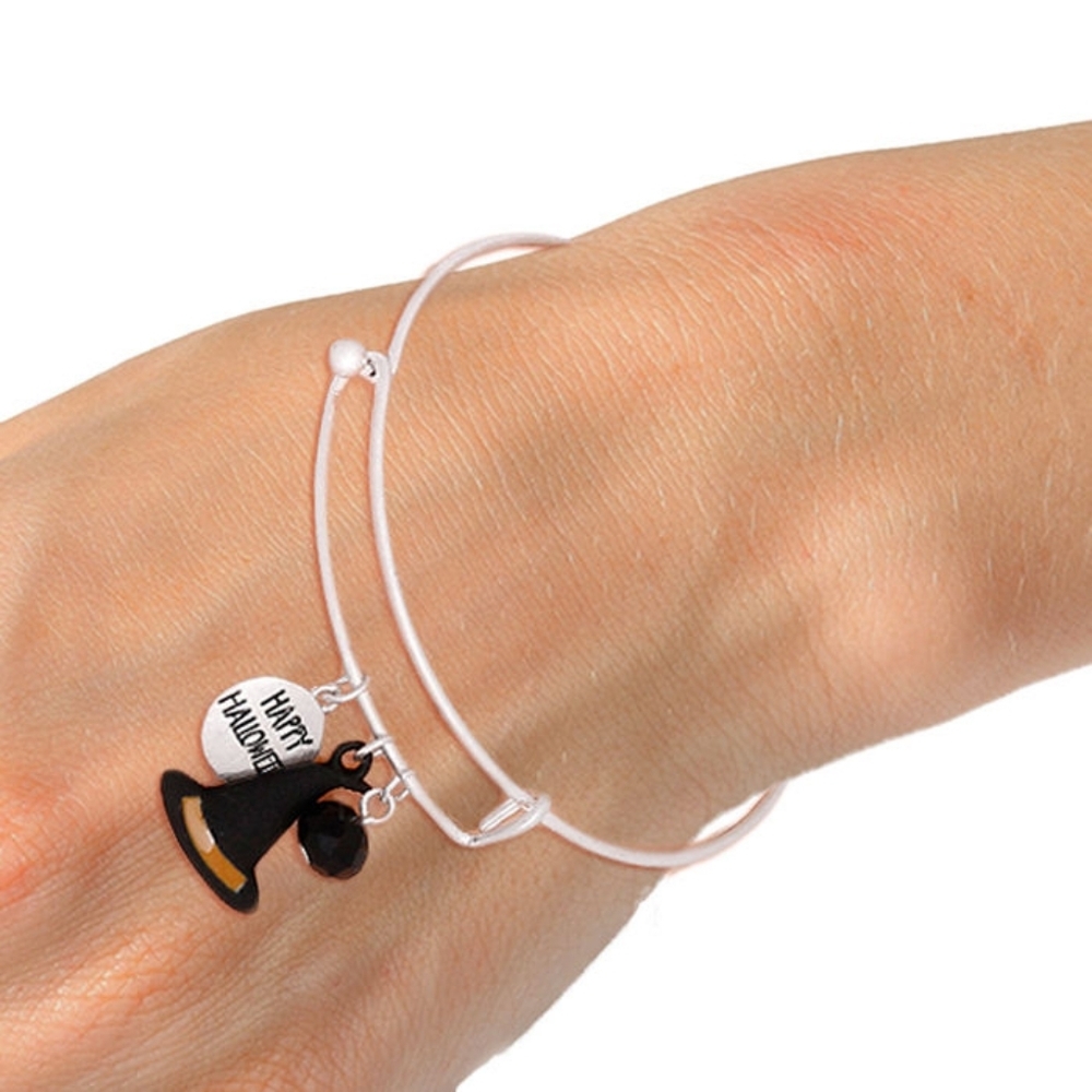 Witch Charm Bangle Bracelet Happy Halloween